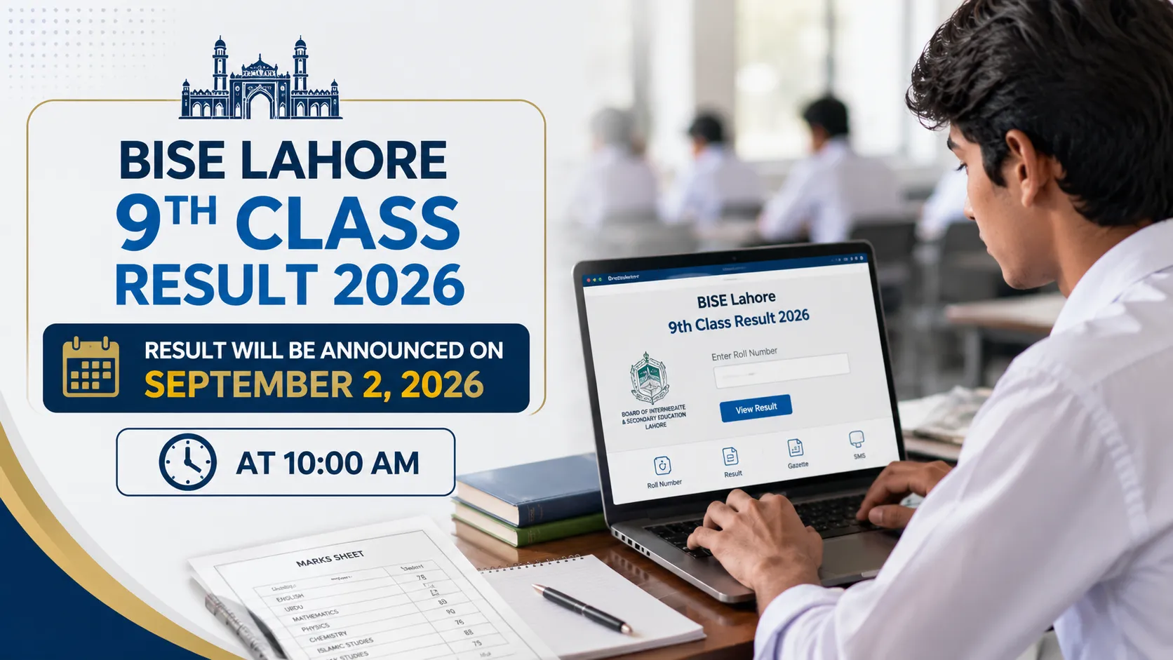 BISE Lahore 9th Class Result 2026 Check Online, by SMS & Gazette