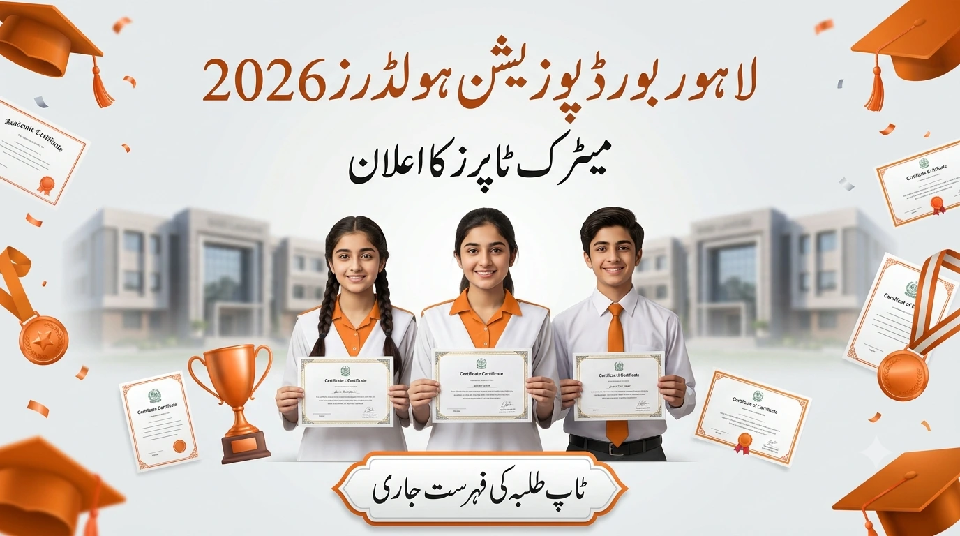 BISE Lahore Position Holders 2026 Announced for 10th Class Matric Examination